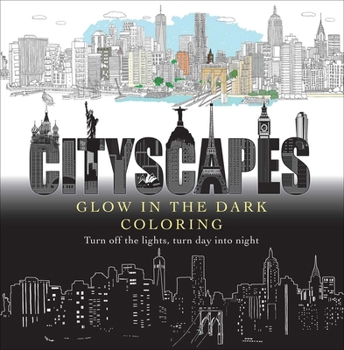 Spiral-bound Cityscapes Glow in the Dark Coloring Book