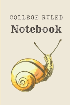 Paperback College Ruled Notebook: Snail Watercolor Illustration Lined Journal Book