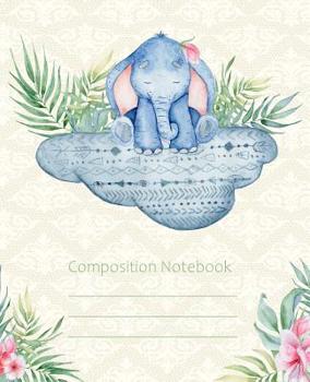 Paperback Composition Notebook: Elephant Fashion Line College Ruled Paper Exercise Book Notebook For Middle School Through To College University Book