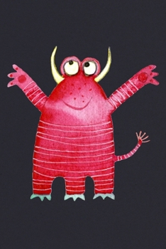 Notes: A Blank Squared Paper Journal with Pink Watercolor Monster Cover Art