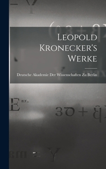 Hardcover Leopold Kronecker's Werke [German] Book