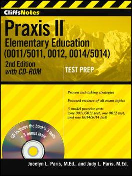 Paperback Cliffsnotes Praxis II Elementary Education (0011/5011, 0012, 0014/5014) , Second Edition [With CDROM] Book