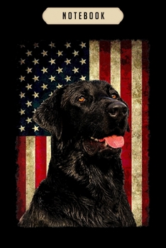 Paperback Notebook: Black labrador gift usa flag lab owner duck hunter Notebook-6x9(100 pages)Blank Lined Paperback Journal For Student, g Book