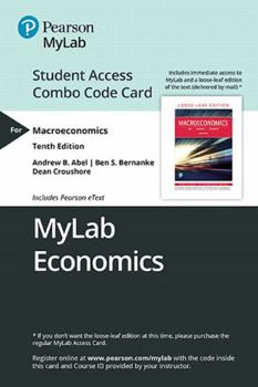 Printed Access Code Mylab Economics with Pearson Etext -- Combo Access Card -- For Macroeconomics [With Access Code] Book