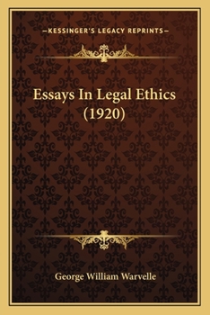 Paperback Essays In Legal Ethics (1920) Book