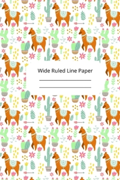 Paperback Baby Alpaca Theme Wide Ruled Line Paper Book