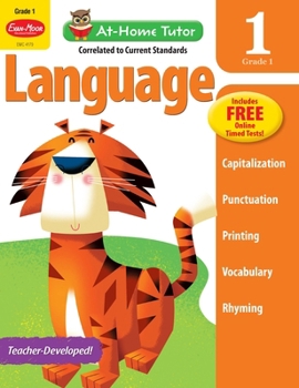 Paperback Language Skills, Grade 1 Workbook: At-Home Tutor, Sentences, Punctuation, Word Families Book