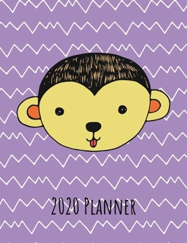 2020 Planner: Weekly Dated With Inspirational Quotes Purple - Monkey (Cute & Adorable Calendar Planners for All)