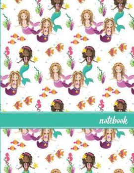 Notebook: Mermaid Pattern (3) Sea Green Banner Standard College Ruled Paper