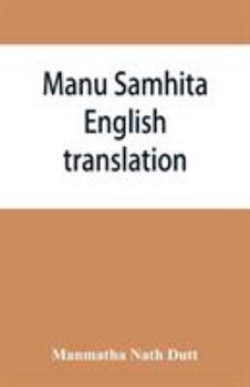 Paperback Manu Samhita: English translation Book