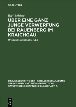 Hardcover Über Eine Ganz Junge Verwerfung Bei Rauenberg Im Kraichgau [German] Book