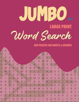 Paperback Jumbo Large Print WordSearch: Puzzles for Adults & Seniors Book
