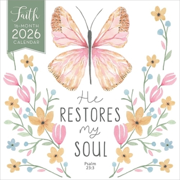 Faith 2026 12 X 24 Inch (Hanging) Monthly Square Wall Calendar Featuring the Artwork of Blue Chair Blessing Plastic-Free