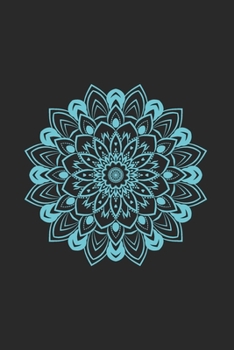 Mandala Notebook: Floral Notebook/ Diary Gift ,120Pages ,Size 6 x 9 in , White Lined Paper - Personal Journal /Black & Aqua Notebook