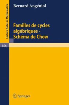 Paperback Familles de Cycles Algebriques - Schema de Chow [French] Book