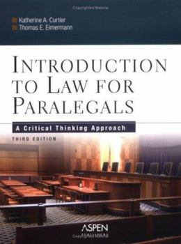 Hardcover Introduction to Law for Paralegals: A Critical Thinking Approach Book