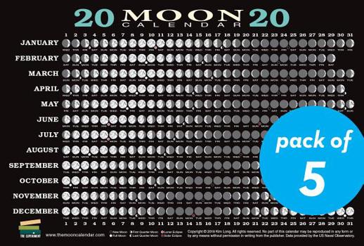 Cards 2020 Moon Calendar Card (5 Pack): Lunar Phases, Eclipses, and More! Book