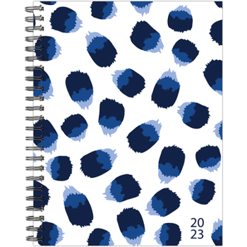 Spiral-bound Wild Navy Dot 2023 8.5 X 11 Softcover Weekly Planner Book