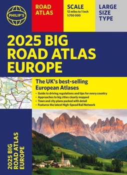 Paperback 2025 Philip's Big Road Atlas of Europe: (A3 Paperback) (Philip's Road Atlases) Book