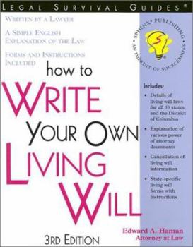 Paperback How to Write Your Own Living Will (How to Write Your Own Living Will) Book