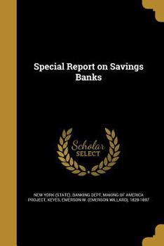 Paperback Special Report on Savings Banks Book