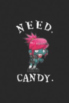 NEED CANDY: NEED CANDY LITTLE ZOMBIE GIRL HALLOWEEN Tank Top Journal/Notebook Blank Lined Ruled 6x9 100 Pages