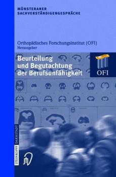 Paperback Münsteraner Sachverständigengespräche: Beurteilung Und Begutachtung Der Berufsunfähigkeit [German] Book