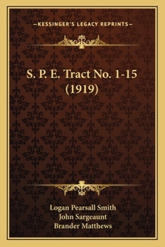 Paperback S. P. E. Tract No. 1-15 (1919) Book