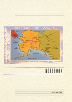 Paperback Vintage Lined Notebook Greetings from Alaska, Map Book