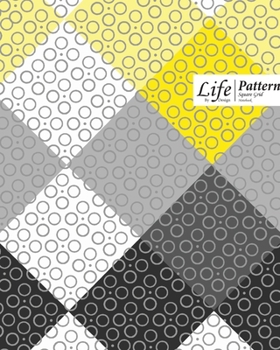 Chekered Bubbles Square Grid, Quad Ruled, Composition Notebook, 100 Sheets, Large Size 8 x 10 Inch Yellow Cover