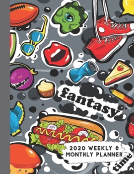 Paperback 2020 Weekly & Monthly Planner: Hamburger & Hot Dog Graffiti Calendar & Journal Book