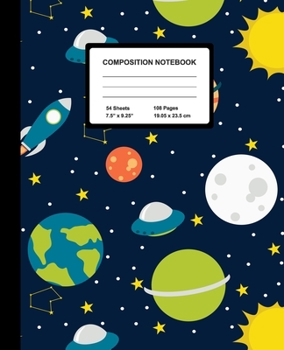 Composition Notebook: Space Planets | Wide Ruled Paper Journal | Blank Lined Workbook for Teens Kids Students Girls, for Home School & Writing Notes