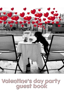 Hardcover valentine's day pom doggy cuteness party blank guest book: valentine's day doggy guest book