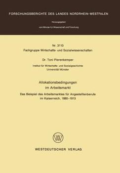 Paperback Allokationsbedingungen Im Arbeitsmarkt: Das Beispiel Des Arbeitsmarktes Für Angestelltenberufe Im Kaiserreich, 1880 - 1913 [German] Book