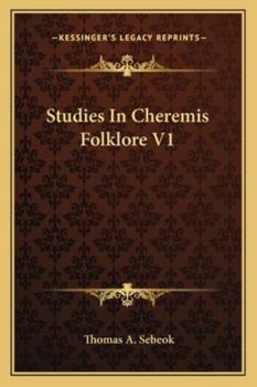 Paperback Studies In Cheremis Folklore V1 Book