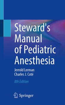 Paperback Steward's Manual of Pediatric Anesthesia Book