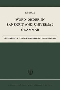 Hardcover Word Order in Sanskrit and Universal Grammar Book