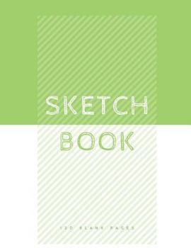 Paperback Green and White Sketchbook: 120 Pages Book