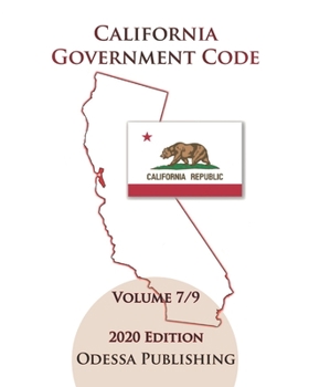 Paperback California Government Code 2020 Edition [GOV] Volume 7/9 Book