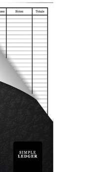 Simple Ledger: Paperback Cash Book | A5 - 110 pages | Simple Income Book | Black Leather | Durable Softcover.