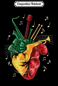 Composition Notebook: Reggae Lover Jamaican Heart Reggae Music Rastafari Journal/Notebook Blank Lined Ruled 6x9 100 Pages