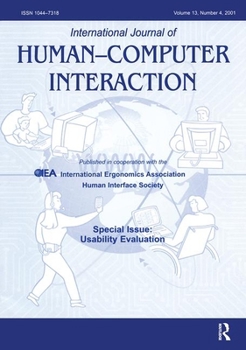 Paperback Usability Evaluation: A Special Issue of the International Journal of Human-Computer Interaction Book