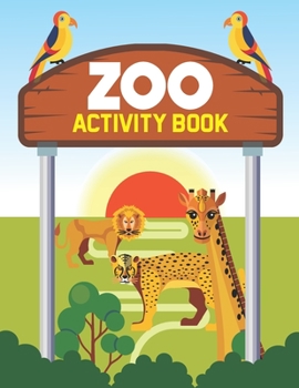 Paperback Zoo Activity Book: Drawing, Coloring, And Tracing Pages For Children, An Activity Journal About Zoo Animals Book