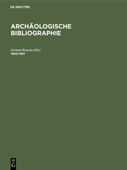 Hardcover 1950/1951: Beilage Zum Jahrbuch Des Deutschen Archäologischen Instituts 1952 [German] Book