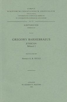 Gregory Barhebraeus Ethicon, (Memra I) Syr. 219. - Book  of the Corpus Scriptorum Christianorum Orientalium