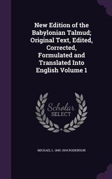 Hardcover New Edition of the Babylonian Talmud; Original Text, Edited, Corrected, Formulated and Translated Into English Volume 1 Book