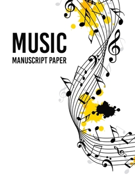 Paperback music notebook wide staff manuscript: Music Manuscript Paper / White Marble Blank Sheet Music / Notebook for Musicians / Staff Paper / Composition Boo Book