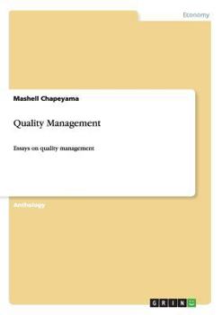 Paperback Quality Management: Essays on quality management Book