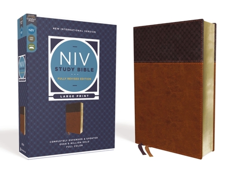 Imitation Leather NIV Study Bible, Fully Revised Edition, Large Print, Leathersoft, Brown, Red Letter, Comfort Print [Large Print] Book
