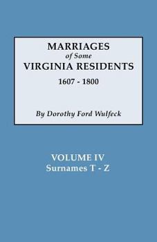 Paperback Marriages of Some Virginia Residents, Vol. IV Book